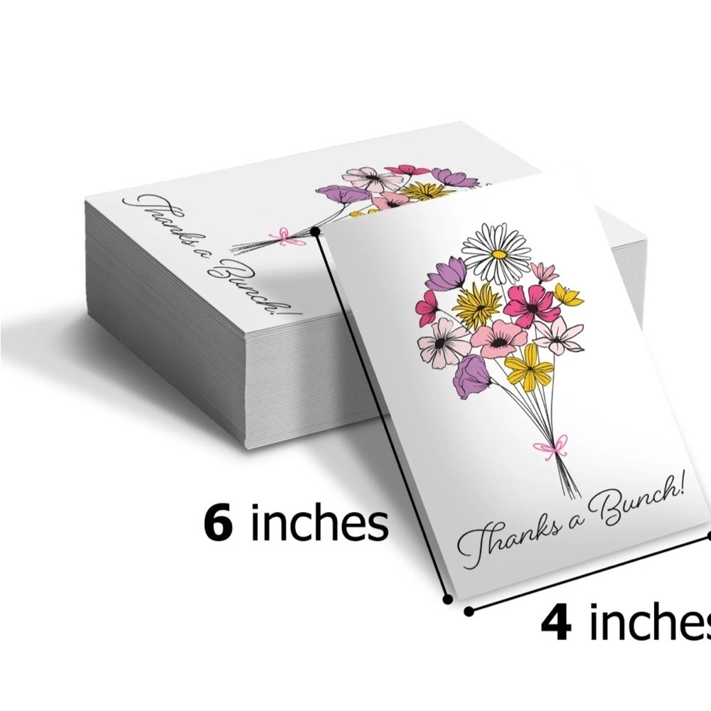 20 (4” x 6”) Thanks a Bunch 4”x 6” Flat Thank You Cards Inserts BRAND NEW - Picture 3 of 7
